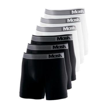 Imagem de Kit com 6 Cuecas Boxer Mash 710.01 Colorido, Branco, G