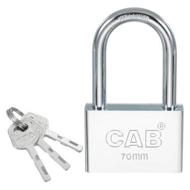 Imagem de PATIKIL Cadeado com chave 68 mm (2-11/40.6 cm), fechaduras diferentes com chave de aço inoxidável, cadeados longos com chaves para portas internas e externas, prata