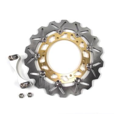 Imagem de 1 peça de rotor de disco de freio traseiro flutuante grande compatível com Yamaha XP T-MAX 500 2008-2011, peças de acessórios de motocicleta douradas