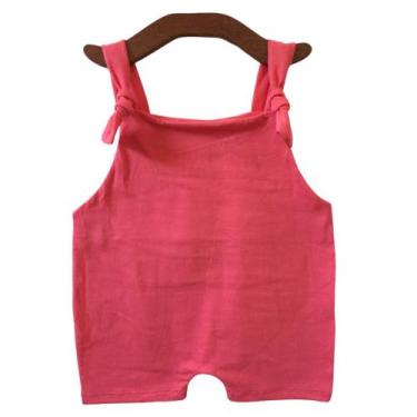 Imagem de Jardineira Curta COLORS para Bebê Menina Menino de Malha com Alça Regu