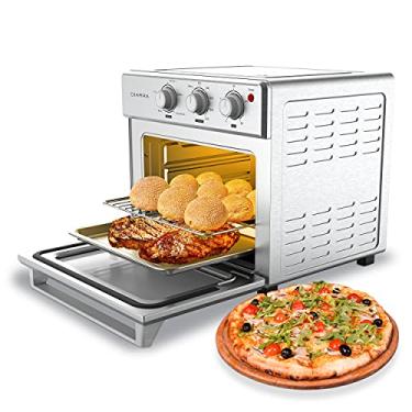 Imagem de CIARRA CATOSMC01 forno de convecção bancada sem óleo, forno de fritadeira com função 6 em 1, interior antiaderente, 25QT, 1700W, aço inoxidável