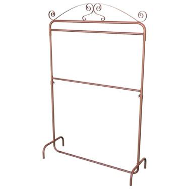 Imagem de Arara De Chão Cabideiro De Roupas Vintage Rosê Gold 2 Níveis 100cm