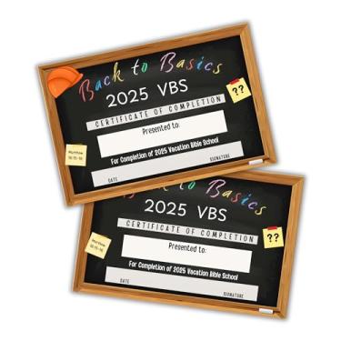 Imagem de 2025 VBS Certificado de Conclusão Pacote com 50 unidades 15 x 23 cm Basics Vacation Bible School Award Participation School Board Kit de suprimentos temáticos para sala de aula a granel