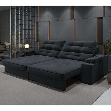 Imagem de Sofá Santiago 2,30m (L) com Carregador USB e Porta Copos Retrátil e Reclinável