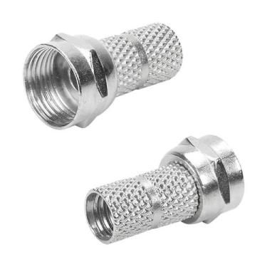Imagem de Kit 100 Conector F Rg-59 Rosca P/ Cabo Coaxial +qualidade - PIX