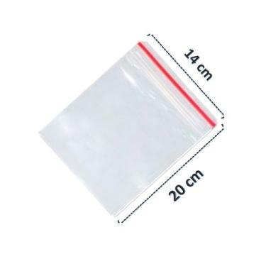 Imagem de Saco Transparente Saquinho Plástico Fecho Zip 14x20 100 Unidades - fs
