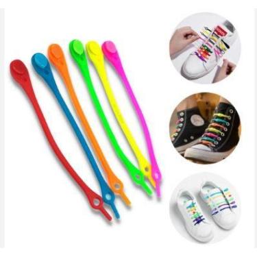 Imagem de Cadarço De Silicone Elástico Adulto Infantil Idosos 12 Pçs - art house