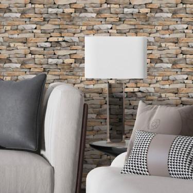 Imagem de Papel De Parede Pedras Rustica Sala Quarto Autocolante 2m - DELIQUADRO