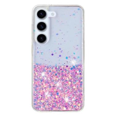 Imagem de Capa de celular com glitter brilhante noturno para Samsung Galaxy S23 S24 Ultra S23 S24 Plus A54 A34 A25 A15 A35 A55 5G, capa traseira antiqueda, rosa, para A15 (5G)