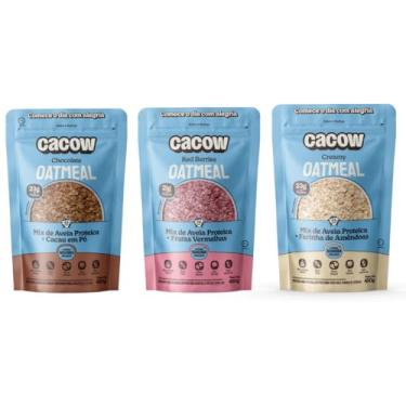 Imagem de 3x Oatmeal- Suplemento De Aveia E Farinha De Amêndoas - CACOW - (Combo Kingdom of Oatmeal)