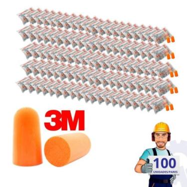 Imagem de Kit 100 Pares Protetor Auricular 3M Espuma Protetor Ouvidos Abafador