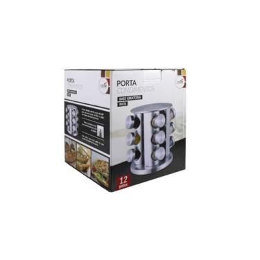 Imagem de Porta Condimentos e Temperos Inox 13 Pçs Base Giratória Top