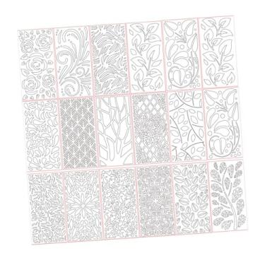 Imagem de oshhni 18pcs estênceis para pintar em modelos de pintura de madeira diário ferramenta tinta estêncils plantas flores para decoração de casa roupas de parede