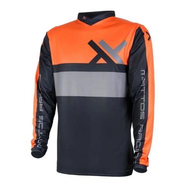 Imagem de Camisa mattos motocross trilha racing atomic laranja/cinza M