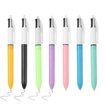 Imagem de PATIKIL Caneta esferográfica retrátil de 4 cores, 7 peças de canetas de plástico com ponta de 1,0 mm, canetas de escrita para escritório, mulheres, presentes, anotações, diário