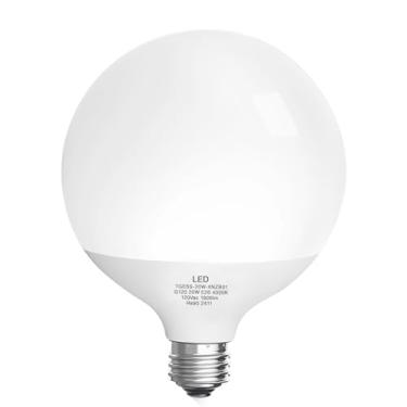 Imagem de Jardhom Lâmpada de LED, lâmpada globo G120, 20W, luz do dia 4000K, não regulável, base E26, 1800 lúmens, interno/externo (20W 4000K branco natural não regulável)