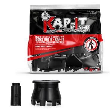 Imagem de Extensão de elevação de aspersão Kap-It Pop-Up - 3,8 cm de altura, sem escavação, empilhável - fácil instalação - Peças de irrigação compatíveis com a maioria das marcas - preto pacote com 10