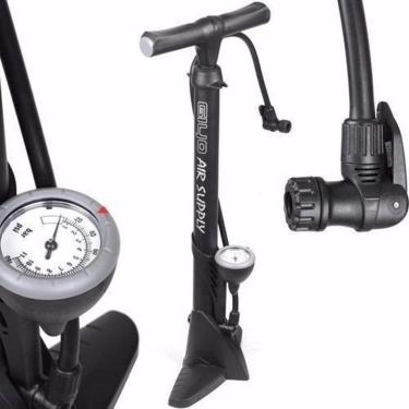 Imagem de Bomba Encher Pneu Chão Pé Oficina Bike Moto Manômetro Giyo 2-Unissex