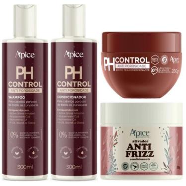 Imagem de Kit Shampoo + Condicionador + Mascara Ph Control + Anti Frizz Apice Tr