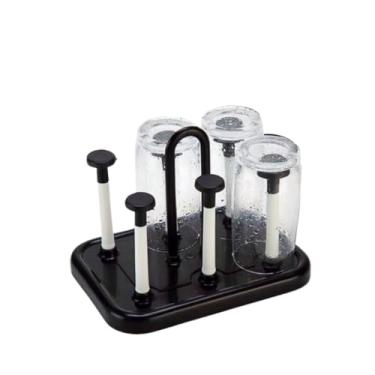 Imagem de Secador Suporte Porta Copos Não Enferruja Resistente Seca Escorredor de Copos Suporte 6 Copos de Pia