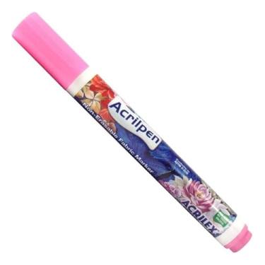 Imagem de Caneta Permanente Para Tecido Acrilpen Acrilex 537 - Rosa - Pintura Permanente e Personalização É Ideal Para Personalizar E Detalhar Seus Projetos De Tecido Com Precisão E Durabilidade