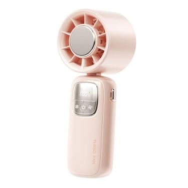Imagem de IEUDNS Ventilador de mesa de mesa portátil portátil ventilador de mão dobrável colarinho de pescoço 100 velocidade ajustável para cílios de escritório homens, Rosa