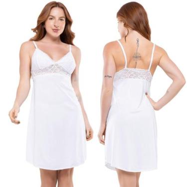 Imagem de Camisola Renda Luxo Moda Sensual Feminino Pijama Linha Noite Conforto 