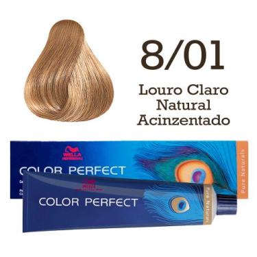 Imagem de Coloração 8/01 Louro Claro Nat. Acinzentado Color Perfect  Wella Profe