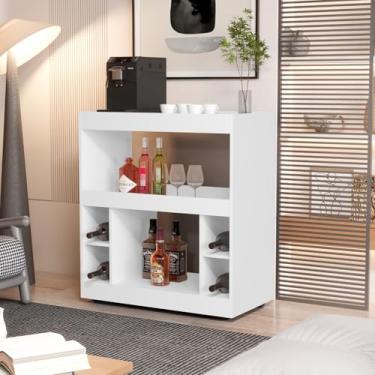 Imagem de Aparador Egeo com Adega com Pés Rodízio (Branco)