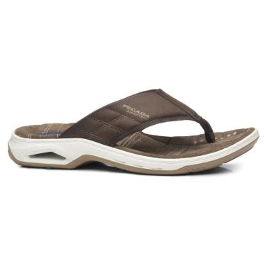 Imagem de Chinelo Masculino Casual Pegada Couro Conforto Leve Macio