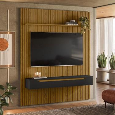 Imagem de Painel para TV Até 65 Polegadas Nuke 2 Portas Cedro/Preto - Pnr Móveis