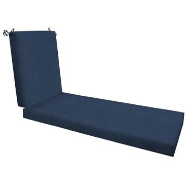 Imagem de Honeycomb Espreguiçadeira Essentials para ambientes externos, 53 x 178 cm, almofada de cadeira de pátio azul marinho com textura Hampton
