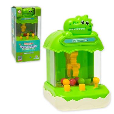 Imagem de Mini Máquina De Bola Pega Premio Jogo Com Garra Divertido Dino Verde
