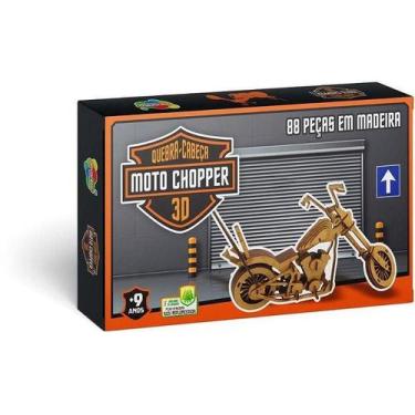 Imagem de Brinquedo Pedagógico Madeira Moto Chopper 3D 86 Pcs - Aquarela Brinque