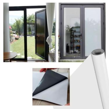 Imagem de Película Adesiva Para Janela Porta Preto Blackout Bloqueia Luz Solar (Branco Blackout-3m x 50cm)