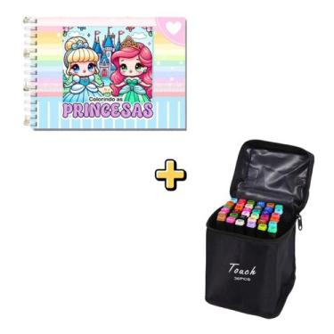 Imagem de Kit Livro De Colorir Bobbie Goods stich e Conjunto De Canetinhas Ponta