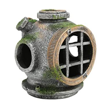Imagem de Ornamento de capacete de aquário, esconderijo de simulação, decoração de aquário de resina, não, para água doce e salgada, cores vivas, base estável, bordas arredondadas