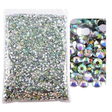 Imagem de BLINGINBOX 5000 Peças De Strass Com Fundo Plano, Resina Sem Fixação A Quente, Grande Quantidade No Atacado Para Artesanato, Design Criativo Faça Você Mesmo, Roupas, Maquiagem, Arte Em Unhas (6 Mm =