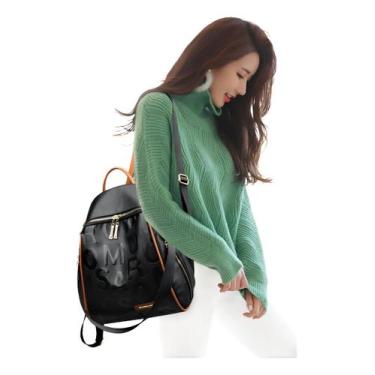Imagem de Bolsa Mochila Feminina Fashion Couro Pu Casual Passeio Escolar - Soute