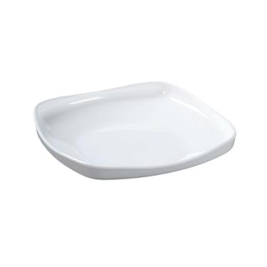 Imagem de Prato profundo quadrado de porcelana branca simples e delicada de estilo nórdico - prato profundo quadrado de 25,4 cm