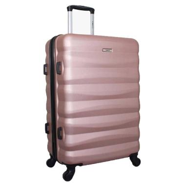 Imagem de Mala de Bordo Pequena para Viagem em ABS Yins 21089 Cadeado Integrado Rodas Giro 360° Rosê