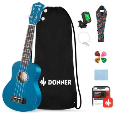 Imagem de Ukulele Donner Soprano de 21 polegadas para iniciantes com kit inicial