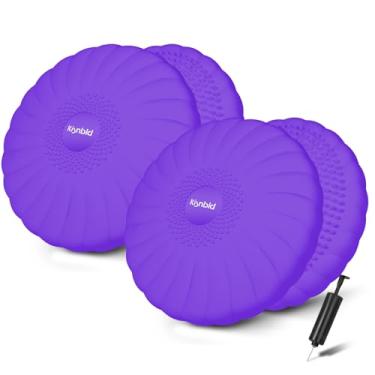 Imagem de kisnbld Almofada Wobble, Assento Wiggle Extra Grosso Para Crianças Sensoriais, Disco De Equilíbrio Antiderrapante Com Bomba Inflação Fortalecimento Do Núcleo Adultos, Melhora Da Postura E Fisioterap