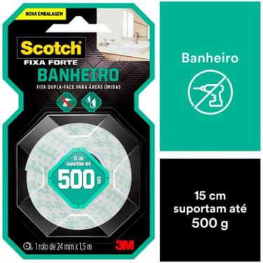 Imagem de Fita Dupla Face 3M Scoth Fixa Forte Banheiro 24Mm X 1.5M - Scotch