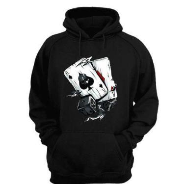 Imagem de MOLETOM BLUSA DE FRIO CANGURU ALGODÃO PERSONALIZADA BARALHO Estiloso -