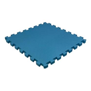 Imagem de Kit 10 Tapete Tatame Eva + Bordas de Acabamento Loja da Maria 50x50x3cm 30mm Azul marinho