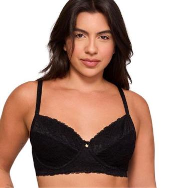 Imagem de Sutiã Sem Bojo Com Aro E Renda Nayane Rodrigues - Ref. St101, Preto, 4