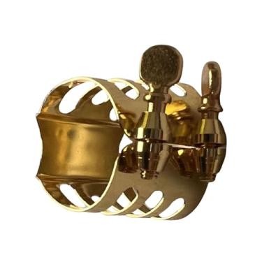 Imagem de Esquirla Abraçadeira para saxofone alto, cobre, peças, acessórios versáteis premium, prendedor de abraçadeira para saxofone para amantes do