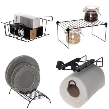 Imagem de Organizadores de Cozinha 4 peças Preto Metaltru - Kit 09