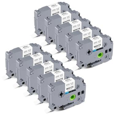 Imagem de Aililiya Compatível com fita de etiqueta Brother P Touch 12 mm 0,47'' branco laminado TZe231 TZ231 Fita de etiqueta 1/2 polegada Trabalho para P Touch PTD220 PTH110 PTD400 refil de etiqueta, preto